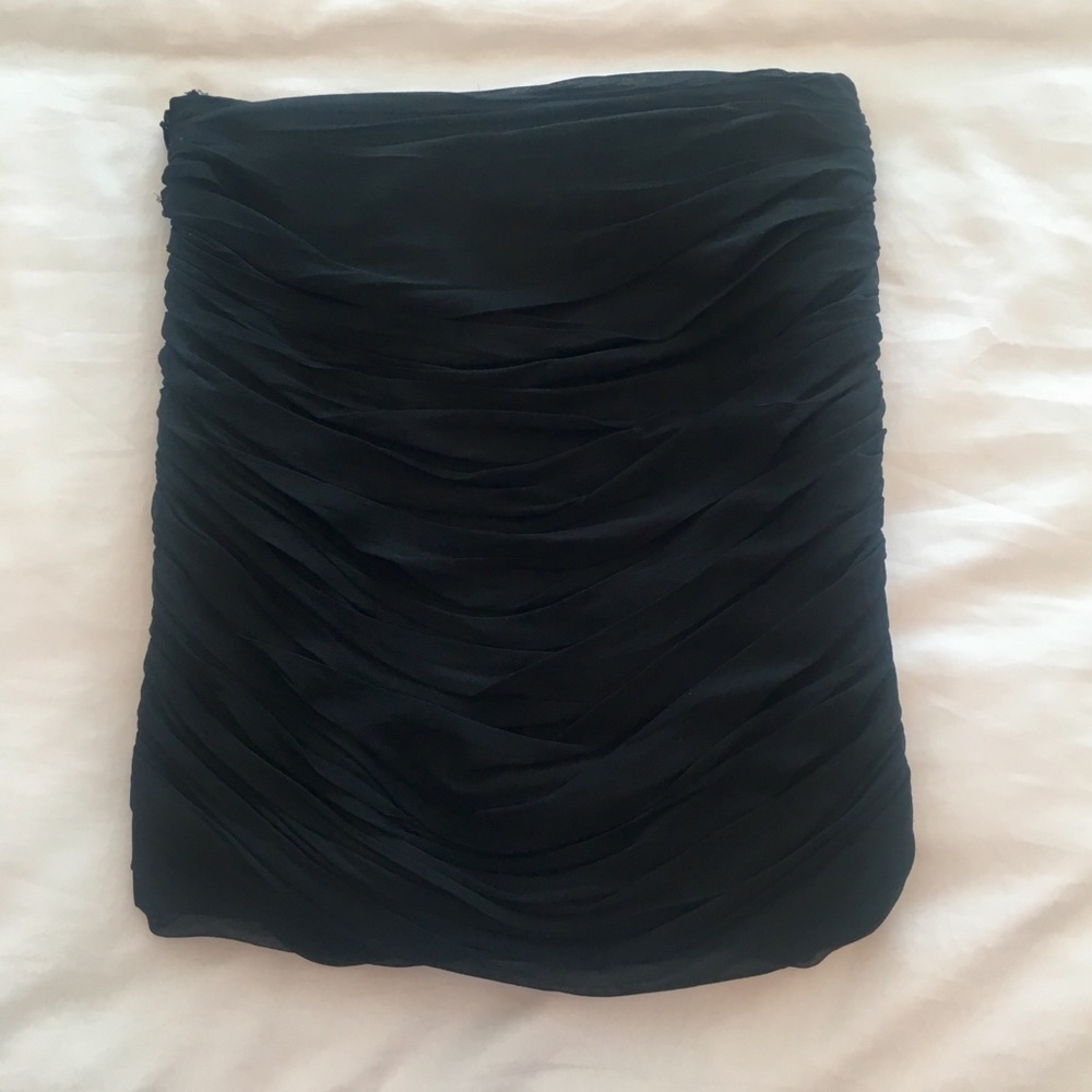 Black draped silk mini skirt - Marley NY, size P